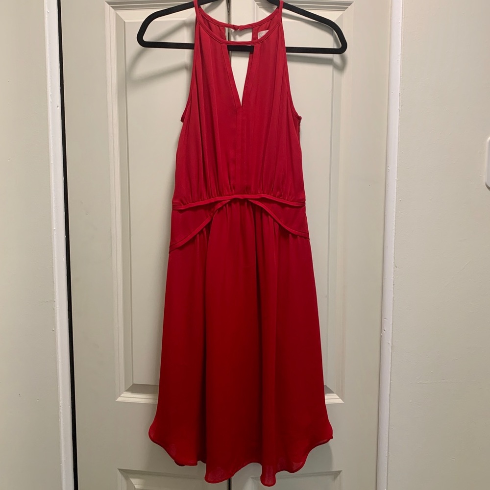 Red midi dress